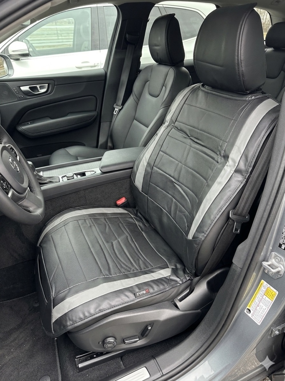 Black Front Car Seat Cover with Gray Accents - Universal Fit